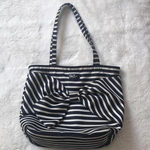Kate Spade New York Black & White Striped Tote